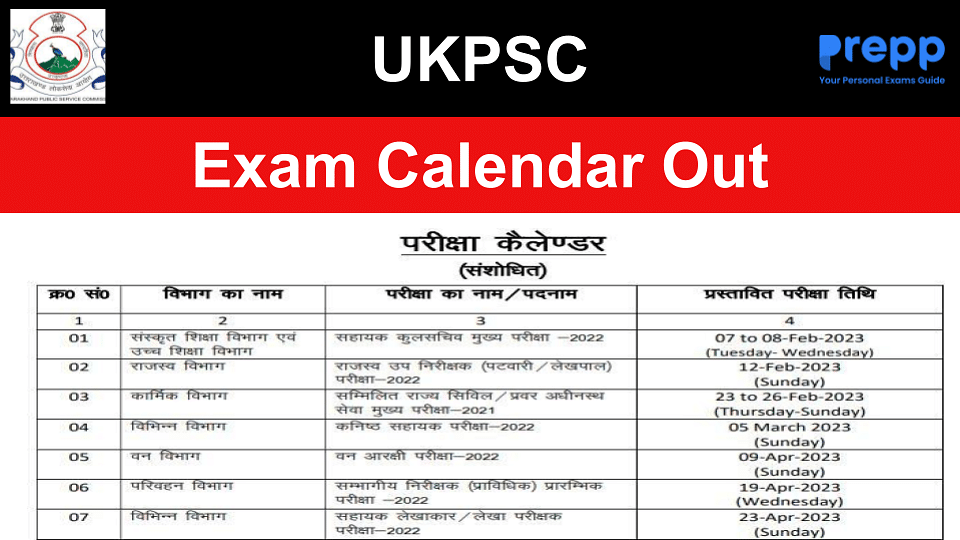 UKPSC Exam Calendar 2023 Out Check Schedule Here