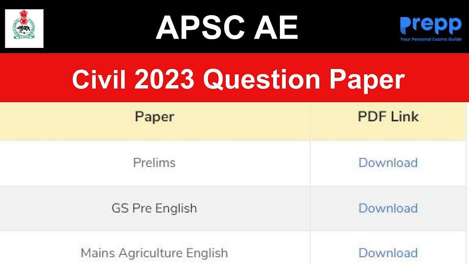APSC AE 2023 Civil Question Paper with Answer Key; Download PDF