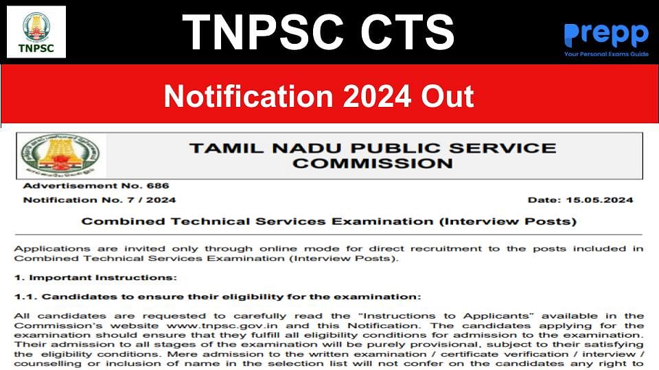 TNPSC CTS Notification 2024 Out at tnpsc.gov.in; Apply for 118 Vacancies