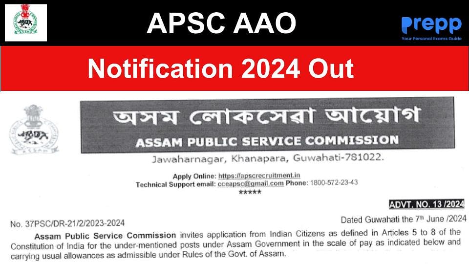 APSC AAO Notification 2024 Out Apply Online for 130 Vacancy