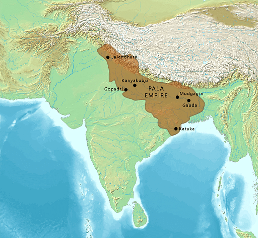 Geographical area of Pala Empire