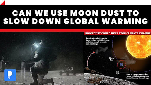 Launching a huge dust cloud from the moon could ease global warming